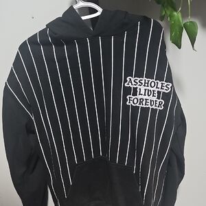 Black and White Striped Hoodie